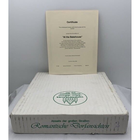 At The Bakehouse Collector Plate COA and Box 1990 Helmut Glossl Artist Germany - Picture 11 of 11